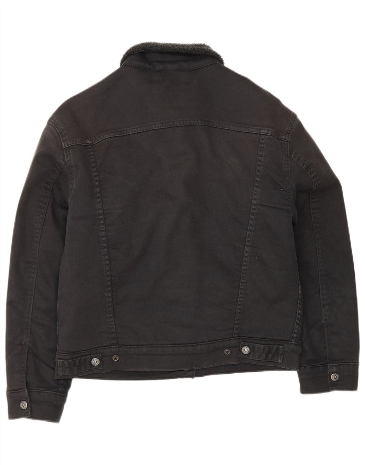 Levi's Chaqueta Sherpa Vaquera para Mujer UK 10 Small Algodón Negro