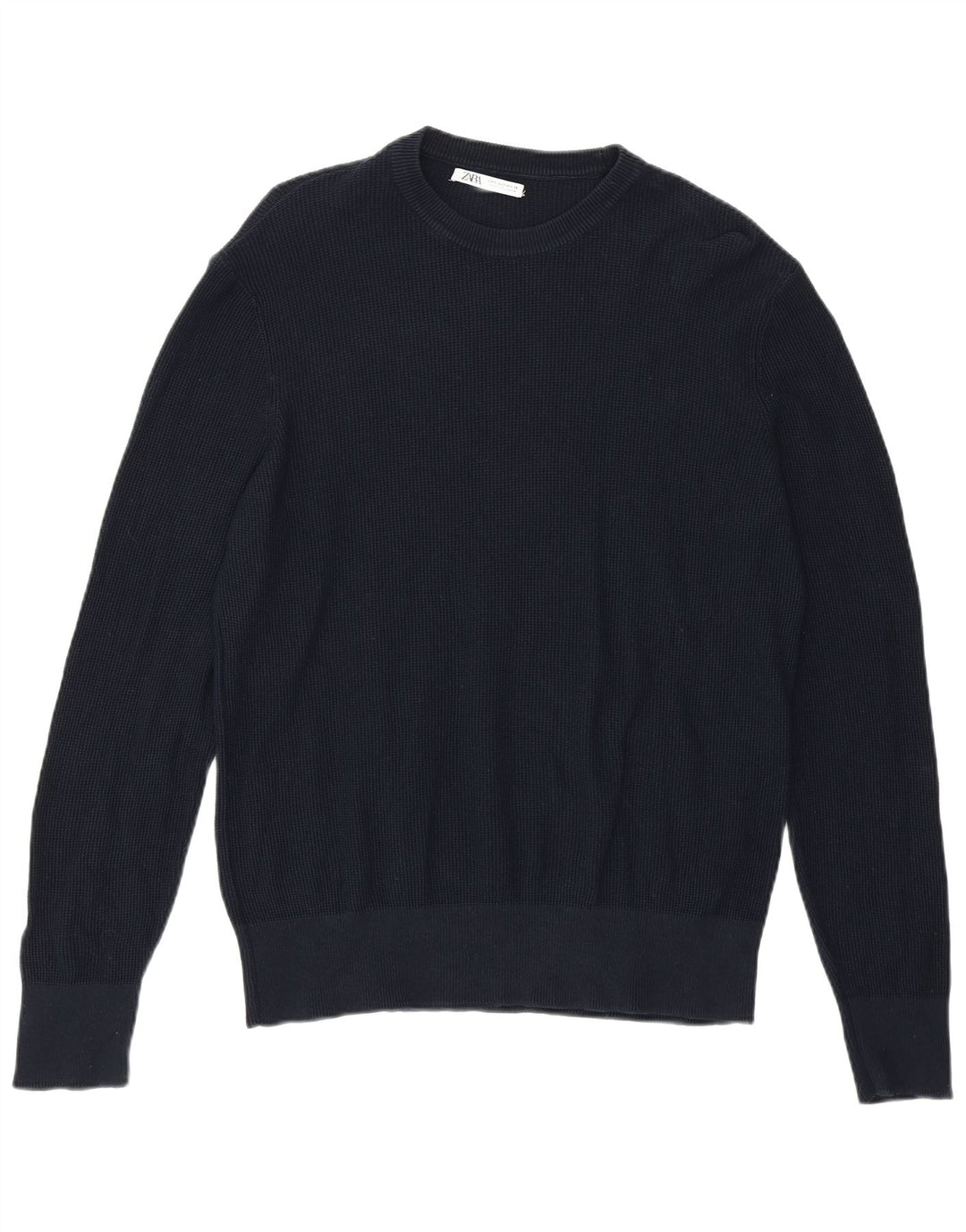 Zara Hombre Jersey De Cuello Redondo Jersey Pequeño Azul Marino
