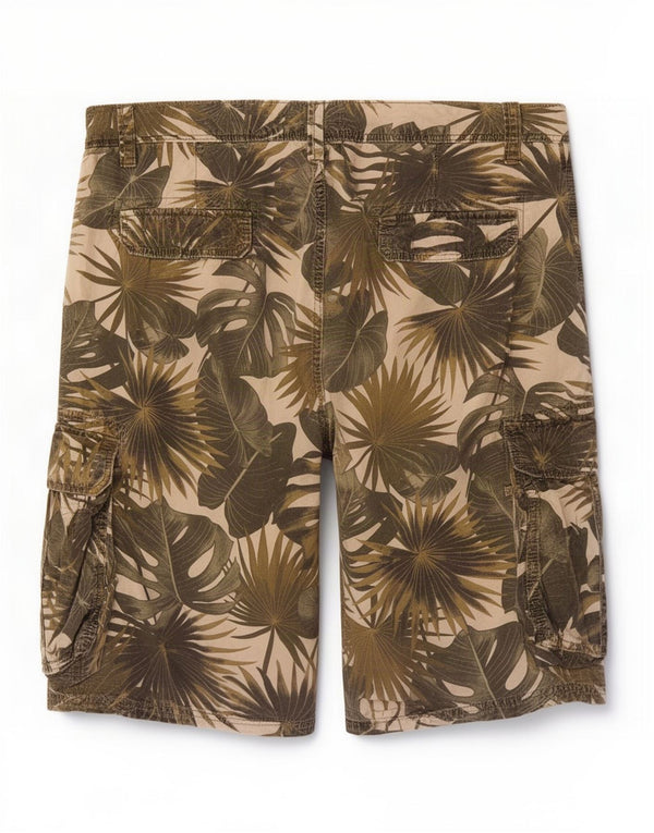 Zara Mens Cargo Shorts EU 44 Large W34 Verde Floral Algodón