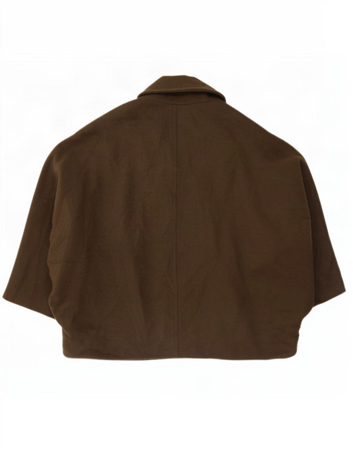 Zara Mujer Capa Chaqueta UK 40 Mediano Caqui Poliéster