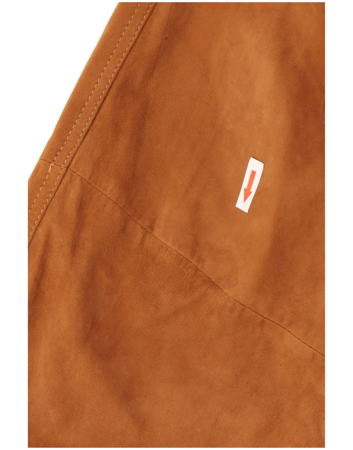 Vintage hombres ante bomber chaqueta IT 52 XL cuero marrón
