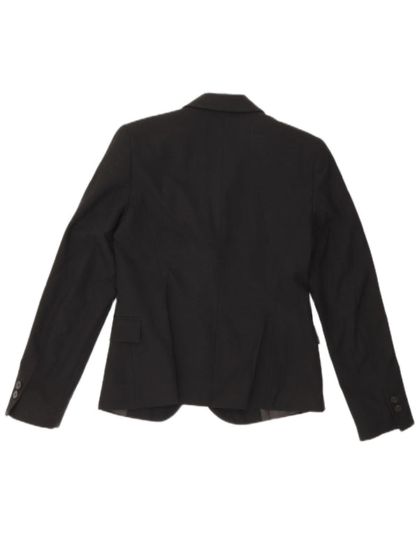 Zara Mujer Chaqueta Blazer De 1 Botón EU 36 XS Negro Poliéster