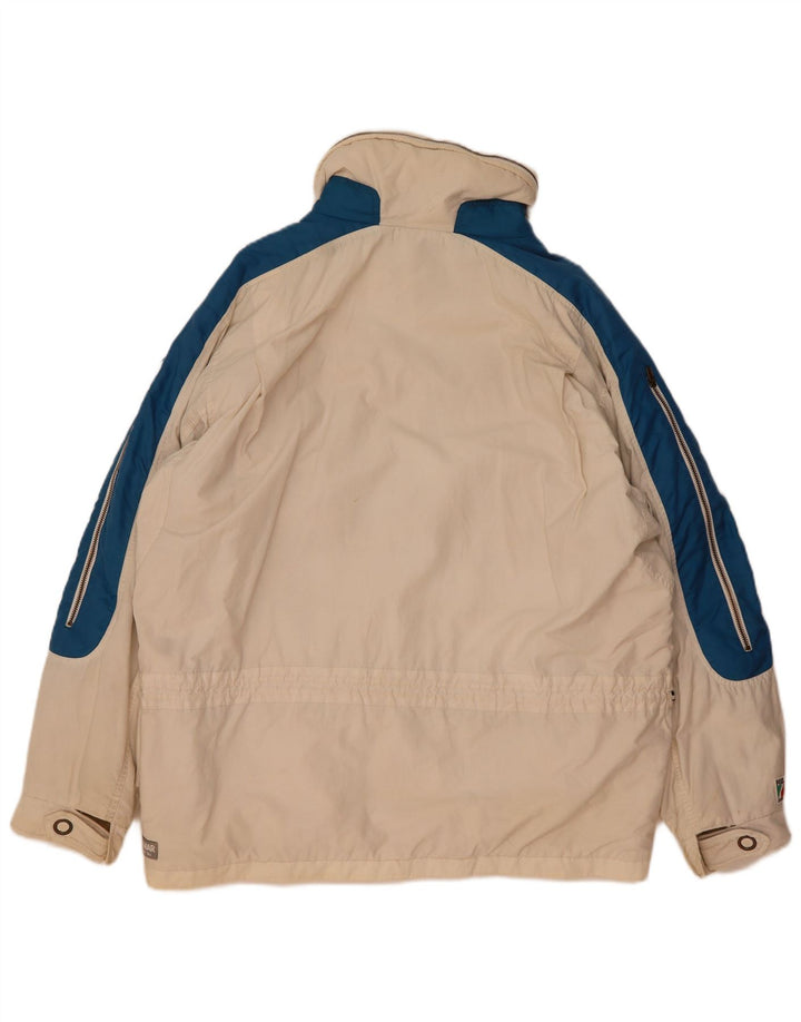 Colmar Hombre Chaqueta De Esquí Extragrande Con Capucha IT 50 Medium Off White Colorblock