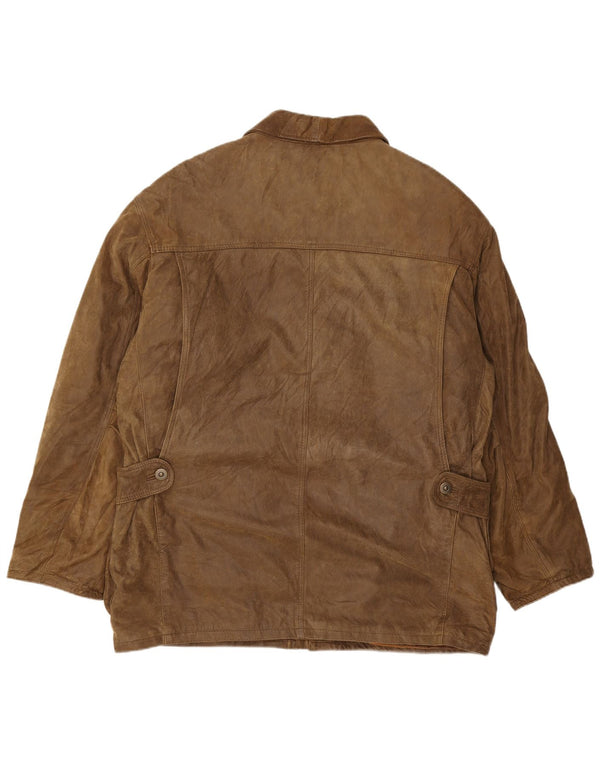 Essebi Chaqueta de cuero para hombre IT 54 2XL Cuero marrón