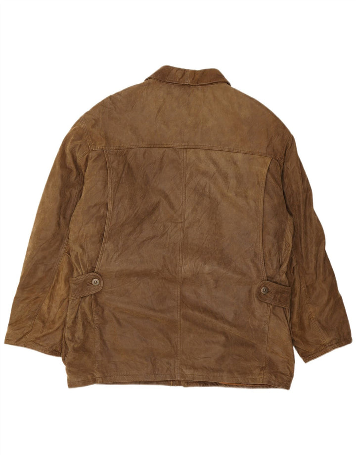 Essebi Chaqueta de cuero para hombre IT 54 2XL Cuero marrón