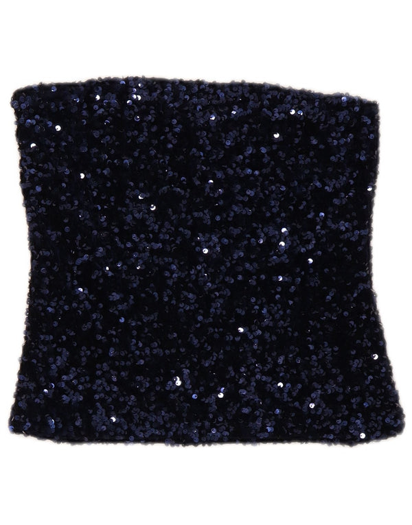 Etam Top corto sin tirantes para mujer UK 10 Small Poliéster azul marino