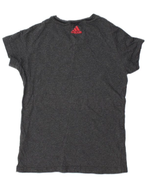 Adidas Camiseta gráfica para mujer Top UK 8/10 Small Grey Cotton