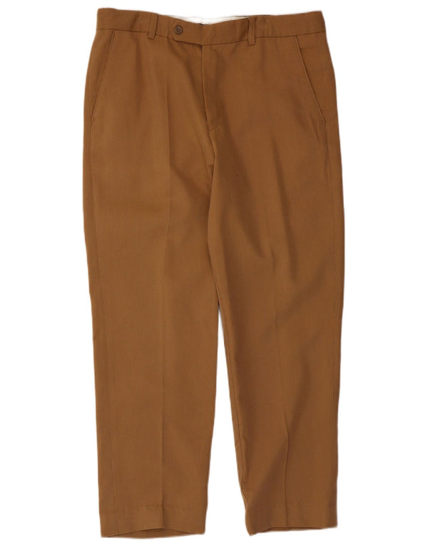 Pantalones de traje cónicos de Zara para hombre W36 L27 Beige a rayas