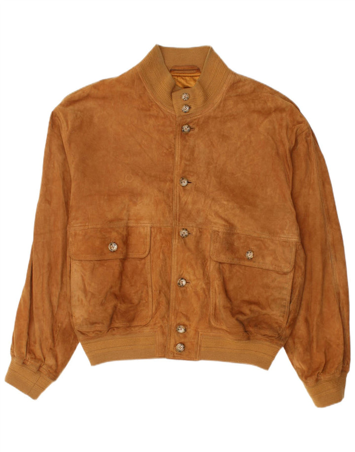 Vintage hombres ante bomber chaqueta Reino Unido 40 marrón grande