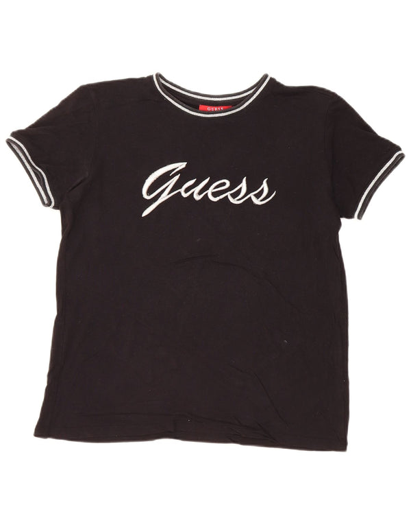 GUESS Camiseta gráfica extragrande para mujer UK 6 XS Negro