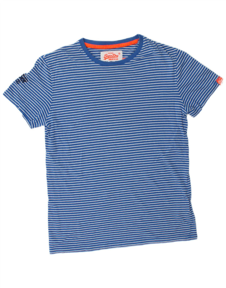 SUPERDRY Hombre Camiseta Top Small Azul Rayas Algodón