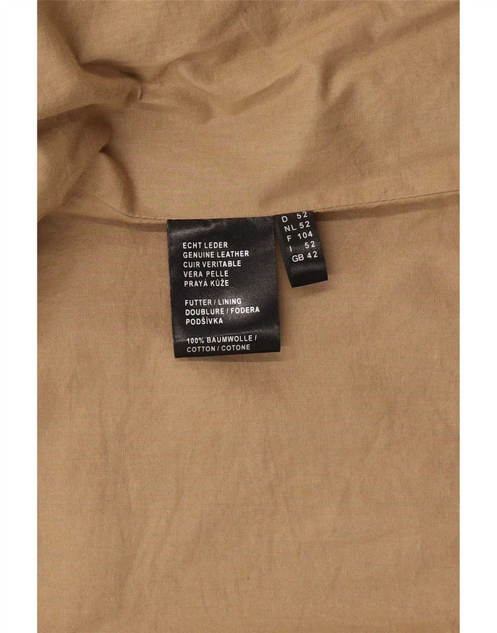 David Moore Chaqueta de cuero para hombre UK 42 XL Marrón Clásico