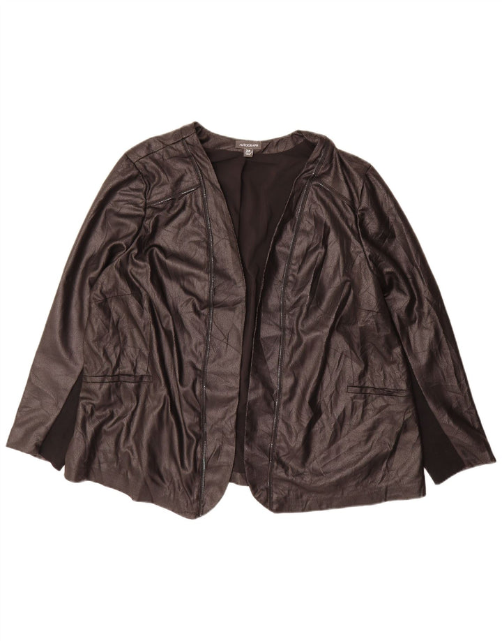 Marks & Spencer Chaqueta Americana Abierta Autograph para Mujer UK 20 2XL Negro