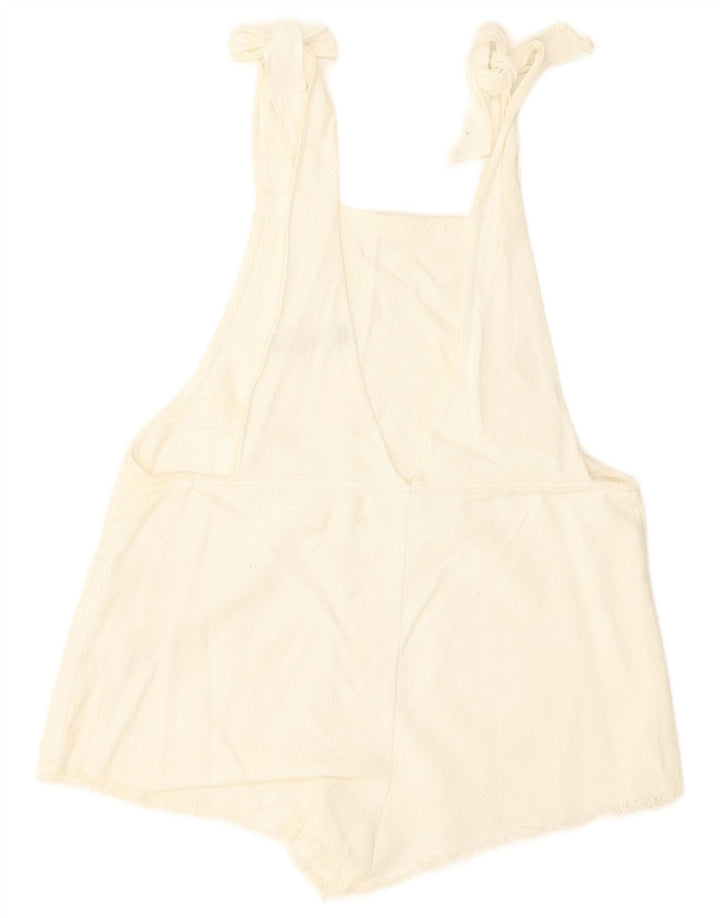 Zara Mujer Peto Corto Mediano W36 Algodón Blanco Roto