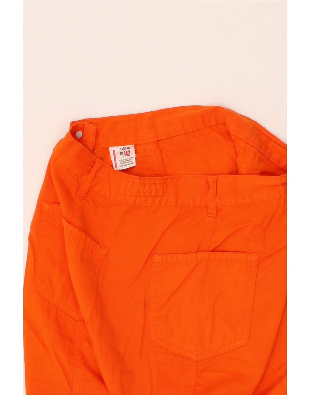 STEFANEL Womens A-Line Skirt W28 Medium Orange Cotton Vintage Stefanel and Second-Hand Stefanel from Messina Hembry 