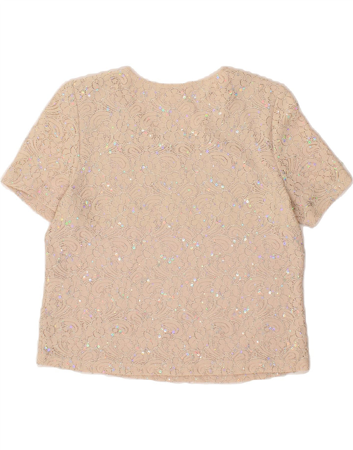EASTEX Womens Blouse Top UK 12 Medium Beige Nylon Vintage Eastex and Second-Hand Eastex from Messina Hembry 