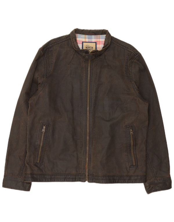 Marks & Spencer Chaqueta de algodón encerado North Coast para hombre UK 42 XL Marrón