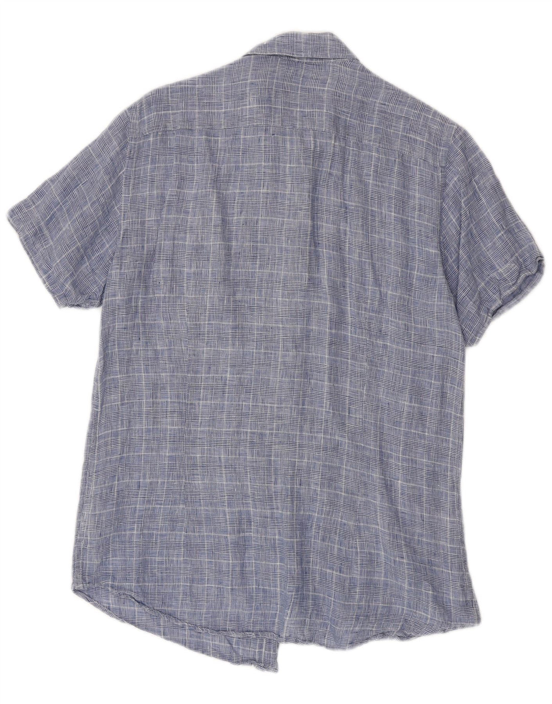 Camisa de manga corta para hombre Best Company pata de gallo azul medio
