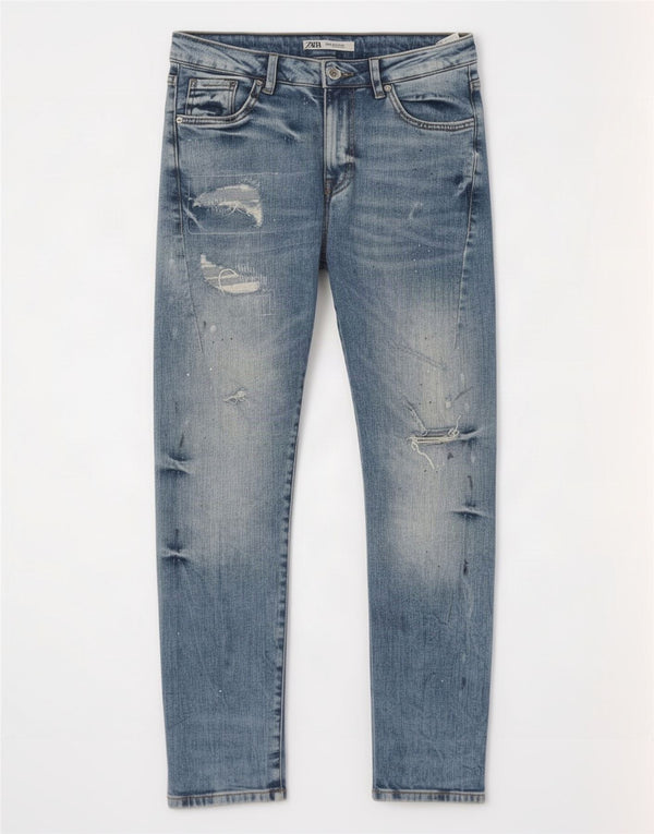 Tommy Hilfiger Vaqueros pitillo desgastados para hombre EU 40 Medium W31 L30 Azul