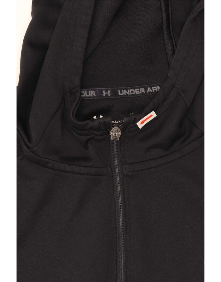 Under Armour Sudadera con capucha y cremallera para hombre, color negro mediano