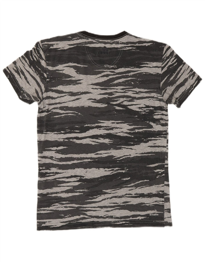 ADIDAS Mens Climalite Graphic Camiseta Top Pequeño Gris Camuflaje Algodón