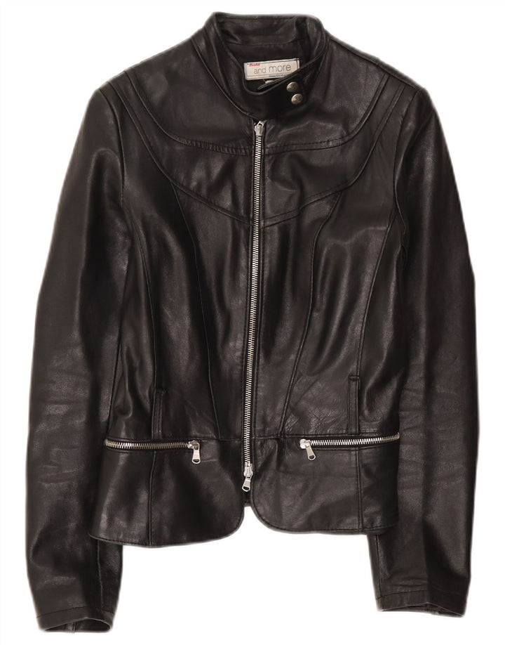 Bata and More Chaqueta de cuero para mujer IT 44 Medium Black Leather