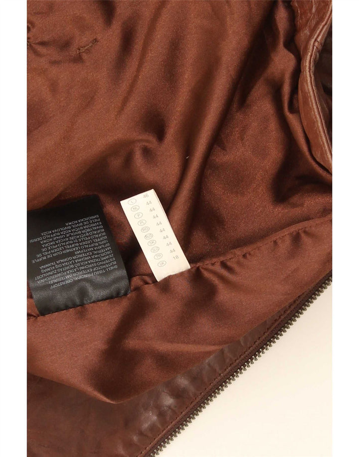 C & A Chaqueta de cuero para mujer UK 40 XL Marrón