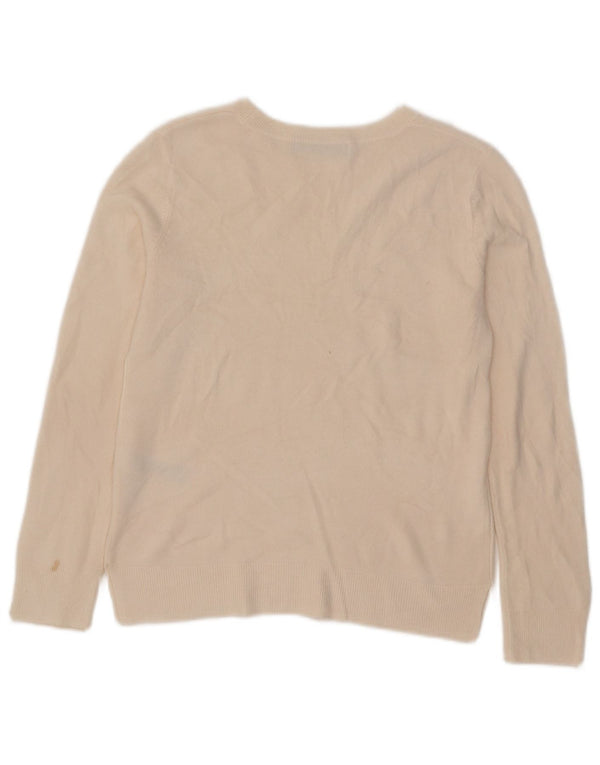 Marks & Spencer Suéter de Cuello Redondo para Mujer UK 10 Small Beige Acrílico