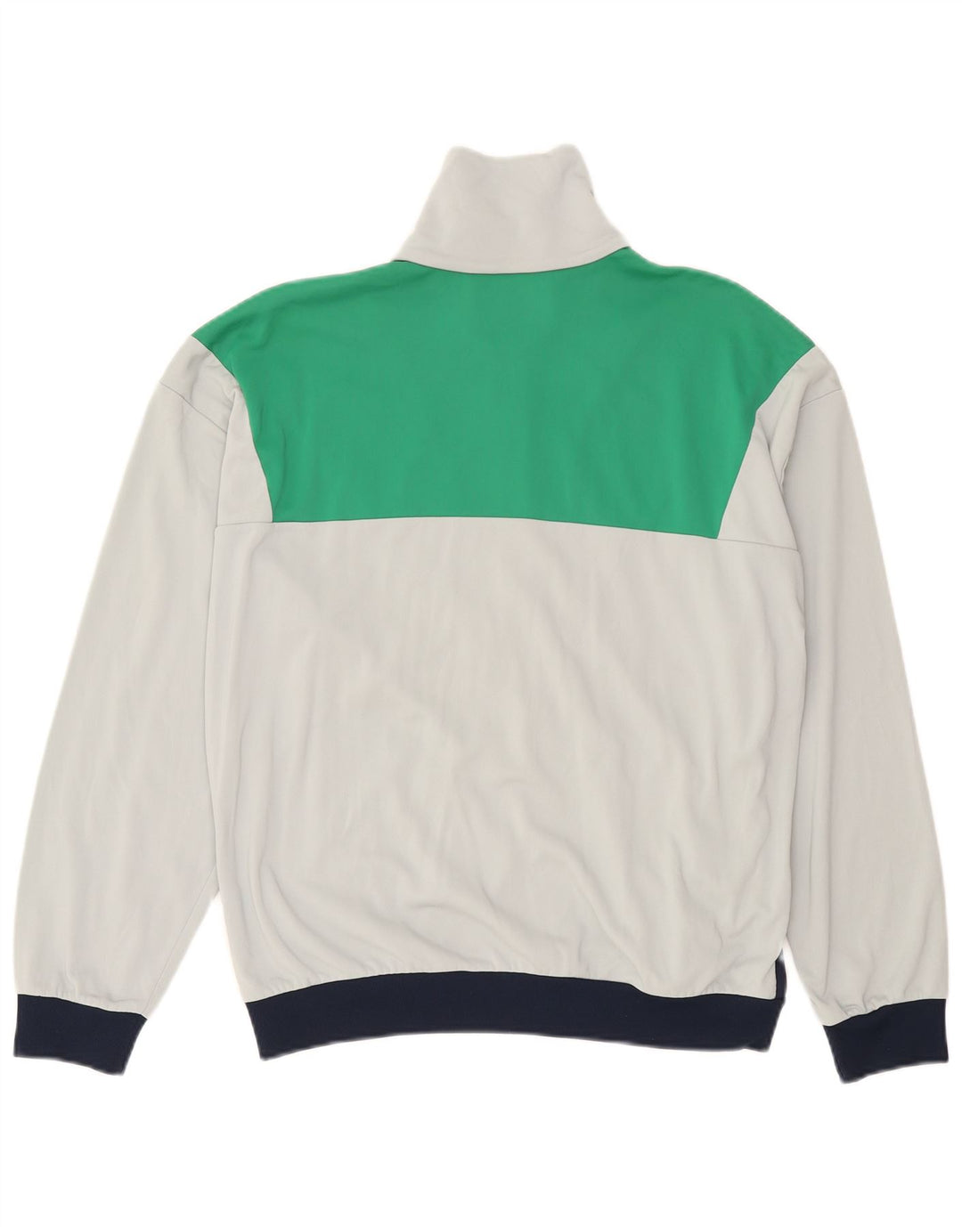 Vintage hombres chándal top chaqueta grande blanco colorblock poliamida