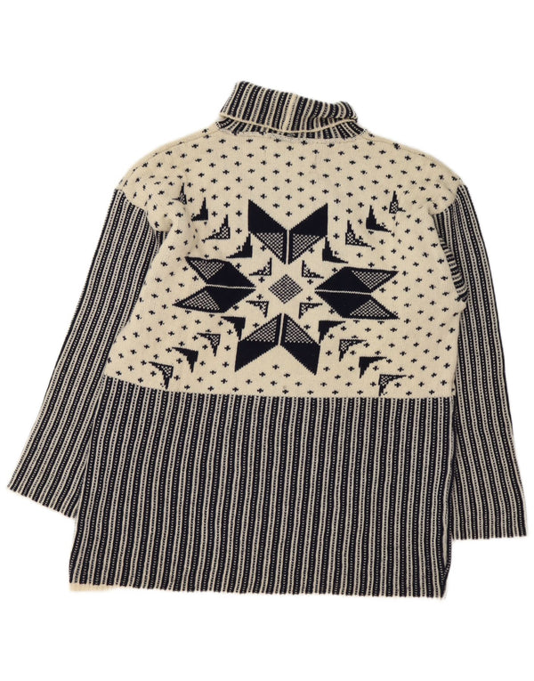 Ermenegildo Zegna Suéter tipo jersey con cuello vuelto para hombre grande azul marino Fair Isle