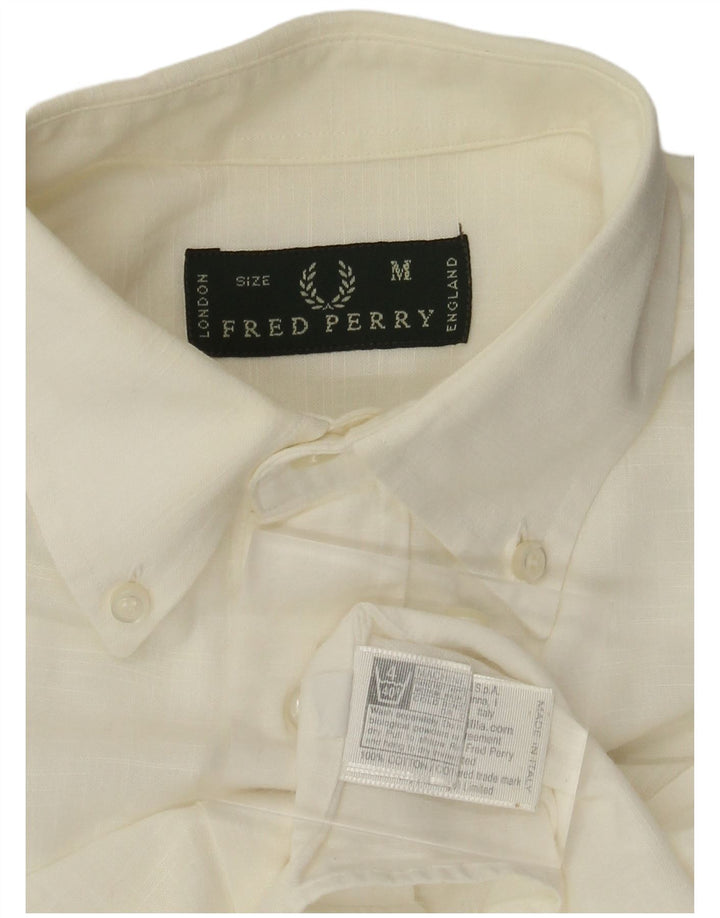 Camisa Fred Perry Hombre Mediana Blanca Algodón