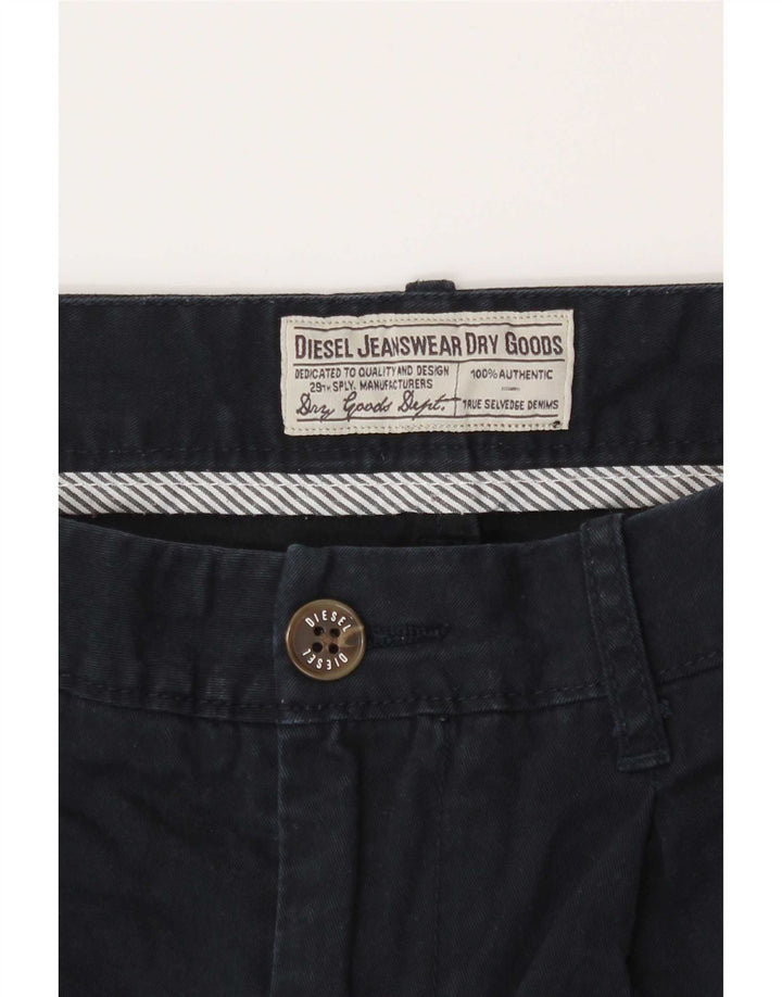 Diesel Pantalones Cortos Chinos Para Mujer W26 Small Azul Marino Algodón
