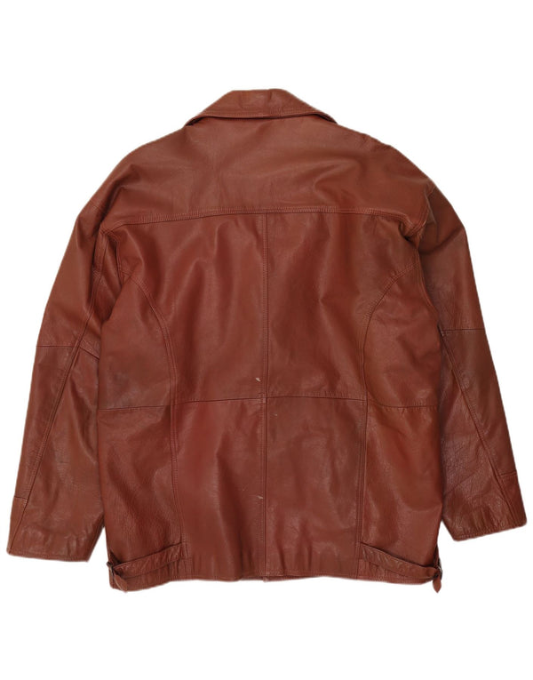 Vintage hombres chaqueta de cuero Reino Unido 40 marrón grande