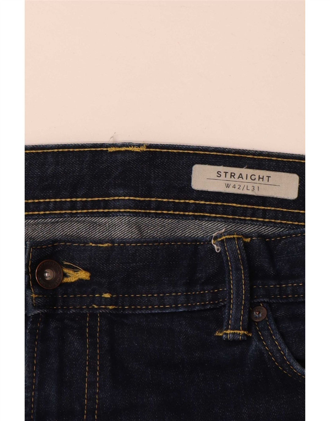 Marks & Spencer Vaqueros rectos para hombre W42 L31 Algodón azul marino