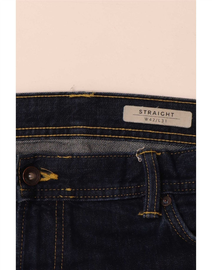 Marks & Spencer Vaqueros rectos para hombre W42 L31 Algodón azul marino