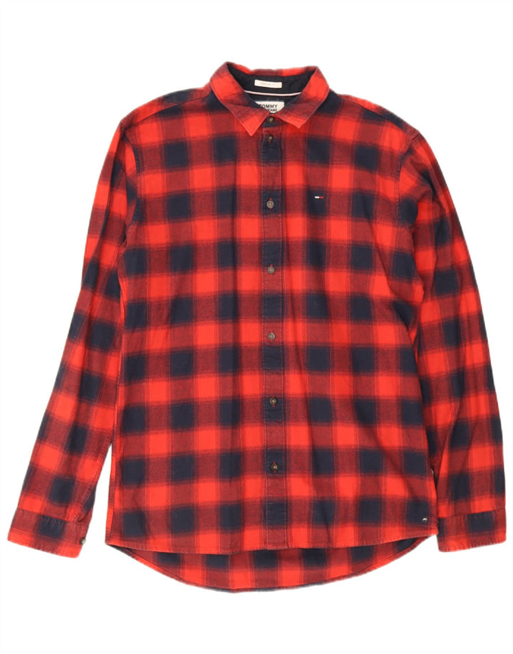 Tommy Hilfiger Camisa De Franela De Corte Regular A Cuadros Para Hombre Cuadros Rojos Medianos