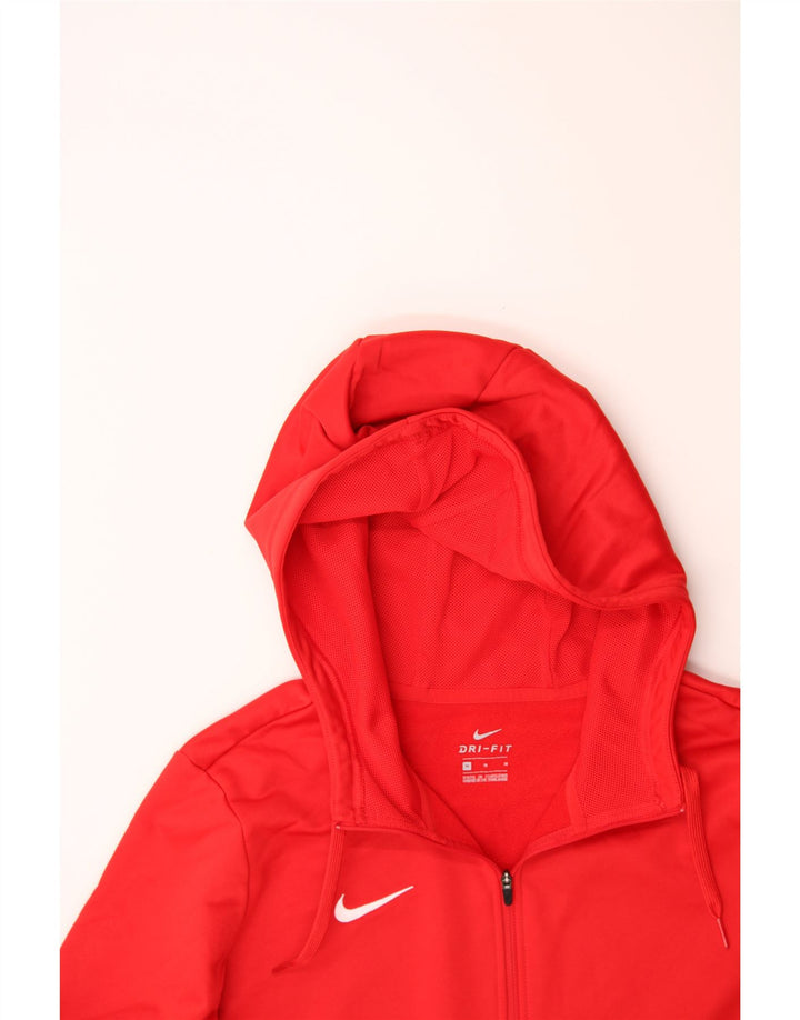 NIKE Mens Zip Hoodie Sweater Medium Red Polyester Vintage Nike and Second-Hand Nike from Messina Hembry 