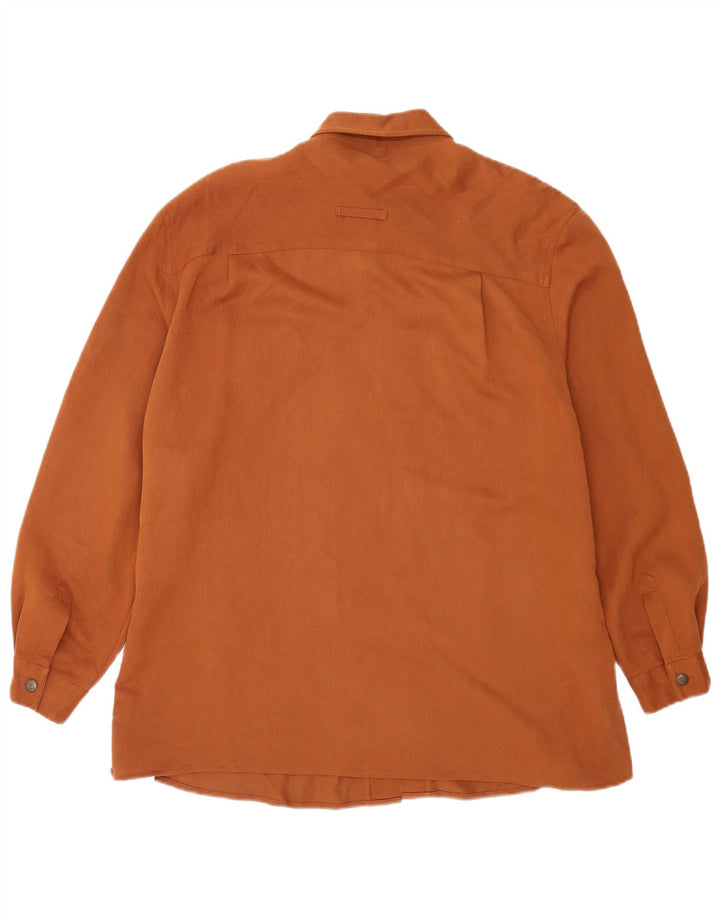 Biaggini Camisa Sobrecamisa Mujer UK 44 Viscosa Marrón Medio