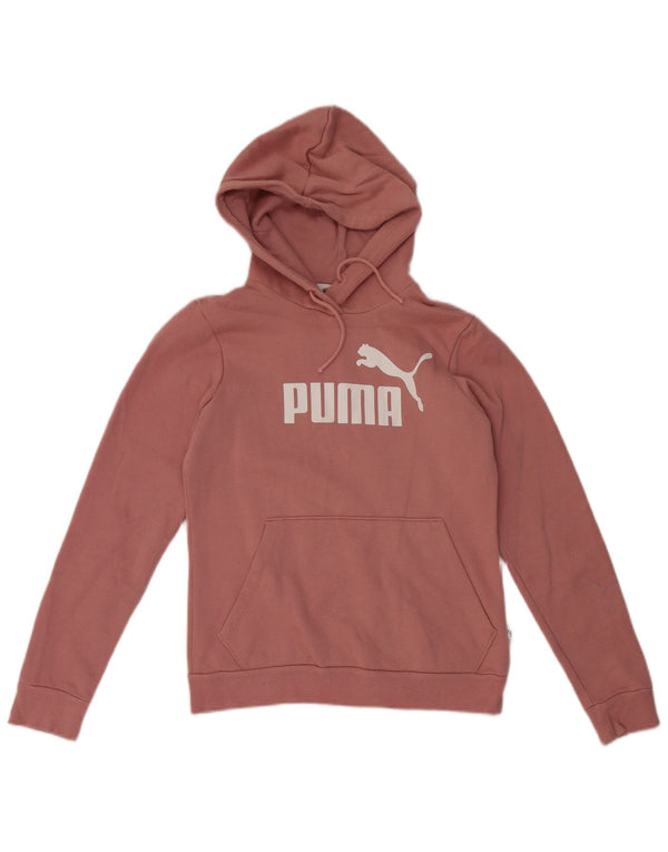 Puma Sudadera con capucha gráfica para mujer UK 10 Small Pink Cotton
