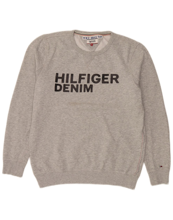 Tommy Hilfiger Sudadera Gráfica para Hombre Jumper Large Gris Algodón