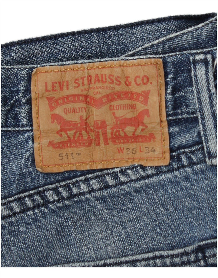 Levi's Hombre 511 Slim Jeans W36 L34 Algodón Azul