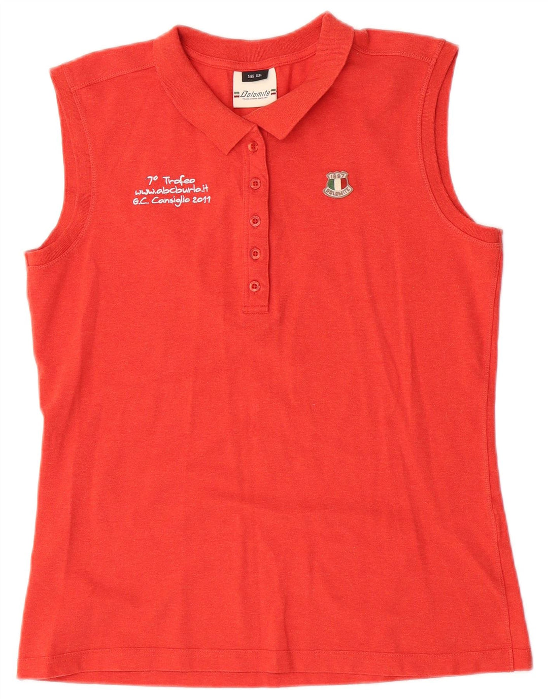 Dolomite Polo sin mangas para mujer 2XL Algodón rojo