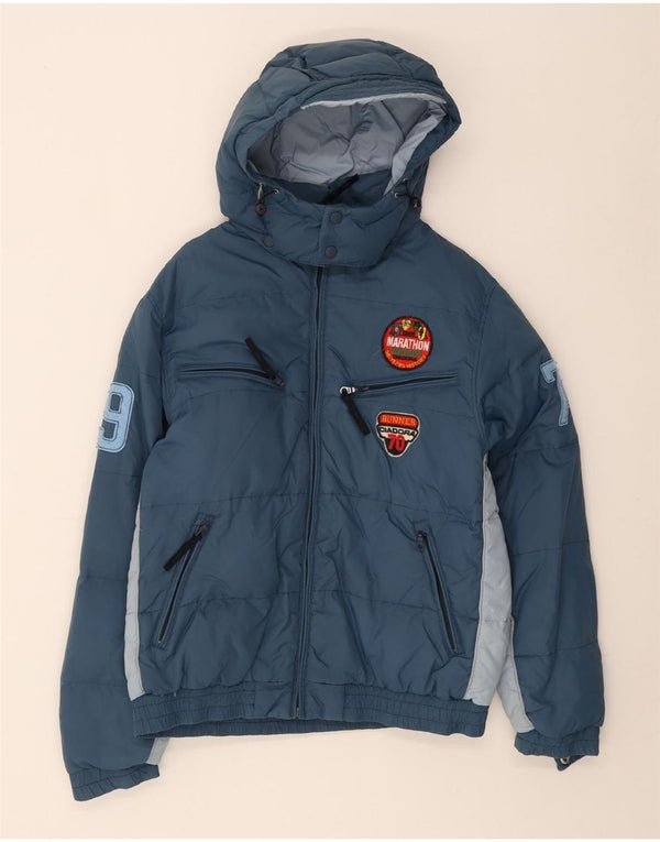Diadora Chaqueta acolchada con capucha para niños, 13-14 años, 3XL, color azul