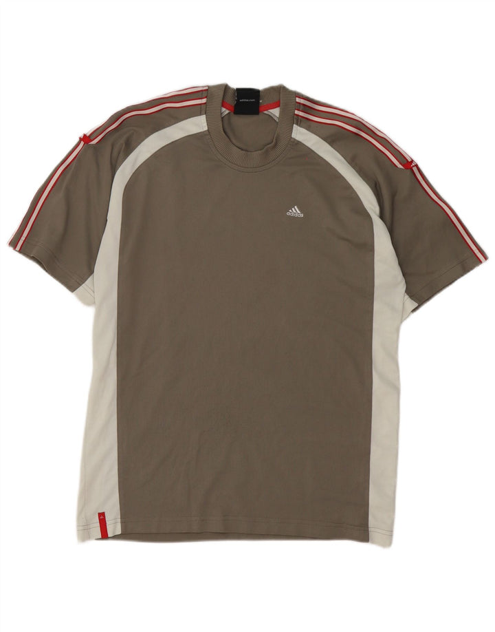 Adidas Hombre Camiseta Top Small Gris Colorblock Poliéster