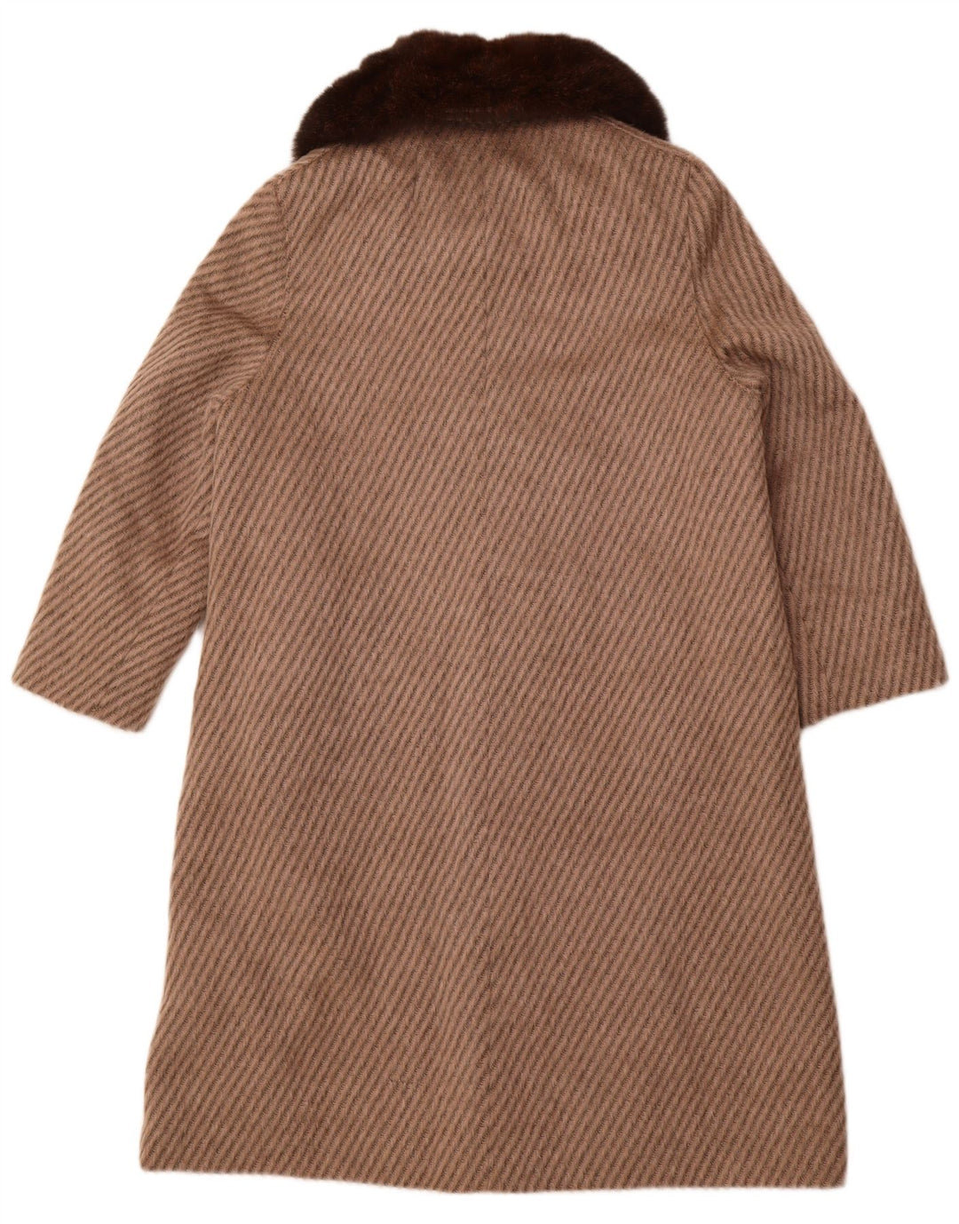 PELLICCERIA Abrigo para mujer Reino Unido 14 Lana virgen a rayas beige grande