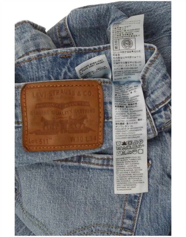 Levi's Hombre 511 Slim Jeans W30 L34 Algodón Azul