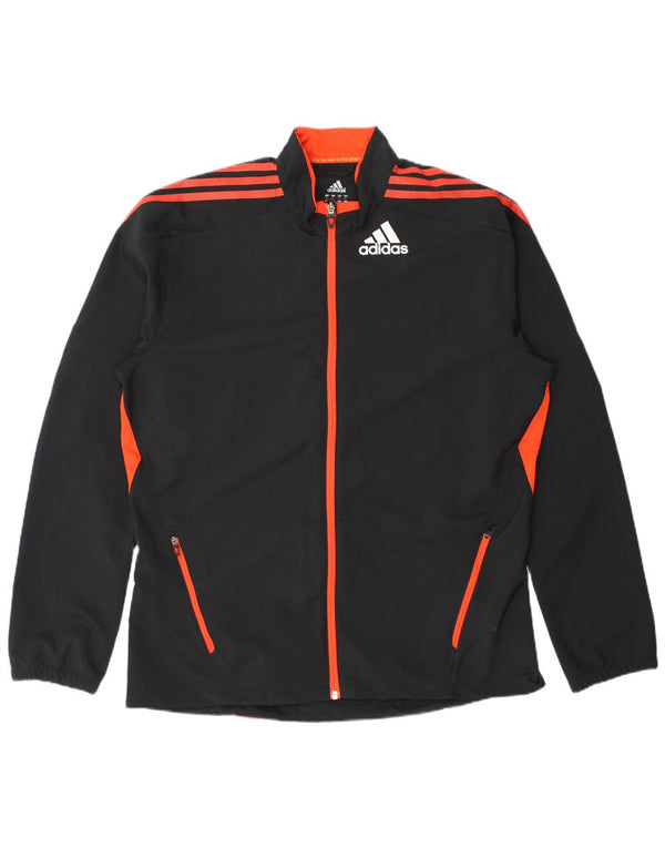 Adidas Mens Climalite Chándal Top Chaqueta Grande Negro Colorblock