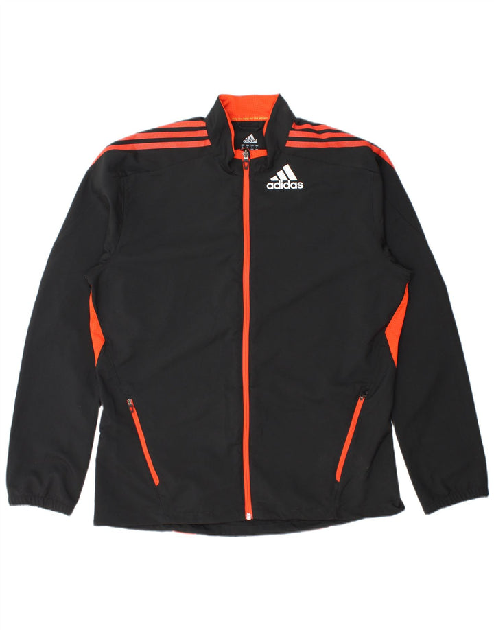 Adidas Mens Climalite Chándal Top Chaqueta Grande Negro Colorblock