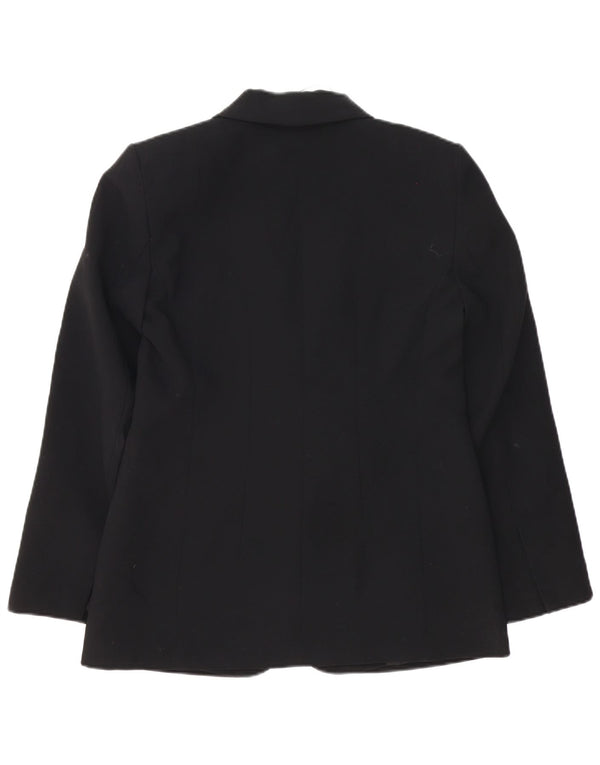 Zara Mujer Chaqueta Blazer De 1 Botón UK 42 Mediano Poliéster Negro