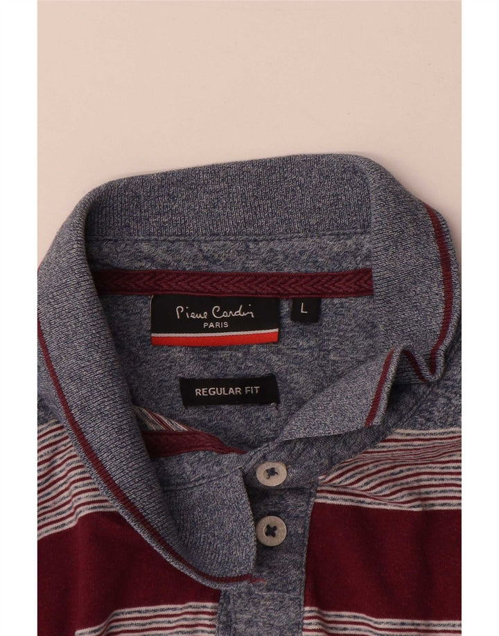 Pierre Cardin Polo de corte regular para hombre, talla grande, rayas multicolores
